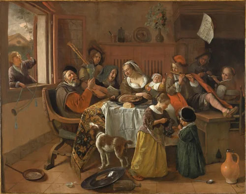 The Merry Family by Jan Steen, painting, 1668