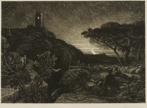 The Lonely Tower by Samuel Palmer, print, 1880