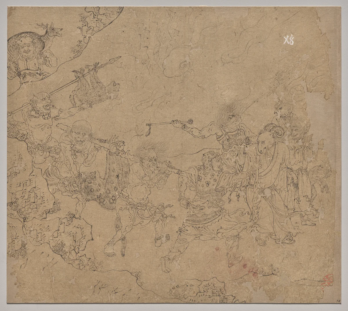 Album of Daoist and Buddhist Themes: Search the Mountain: Leaf 45 by Unknown, painting, 1200-1299