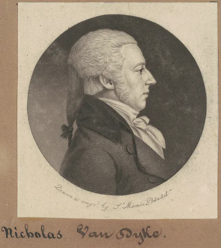 Nicholas Van Dyke by Charles B. J. Févret de Saint-Mémin, print, 1802
