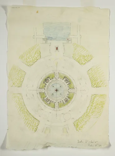 Potomac Round Point, Washington D.C., Circular Pool Plan Sketch by D. H. Burnham & Co., drawing, 1909