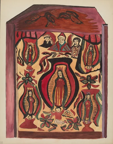 Plate 32: Our Lady of Guadalupe: From Portfolio "Spanish Colonial Designs of New Mexico" by American 20th Century, index of american design, 1935-1942