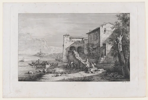 View of Old Customs House in Rome by Jean Jacques de Boissieu, print, 1807