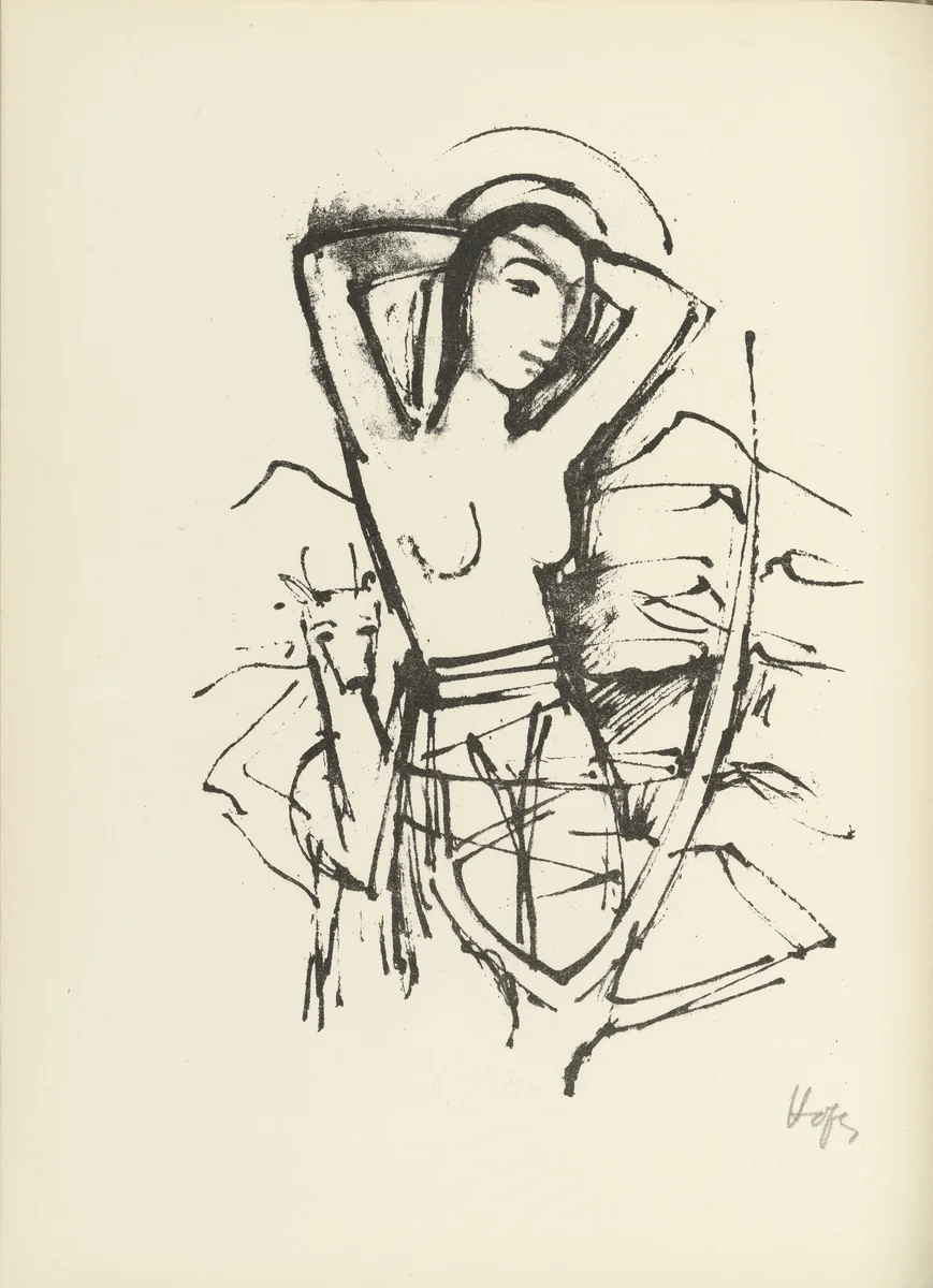 Plate 5 (folio 11 verso) from Liebesgedichte (Love Poems) by Karl Hofer, illustrated book, 1922