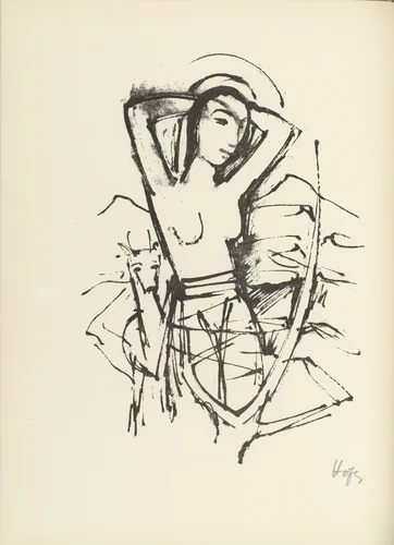 Plate 5 (folio 11 verso) from Liebesgedichte (Love Poems) by Karl Hofer, illustrated book, 1922