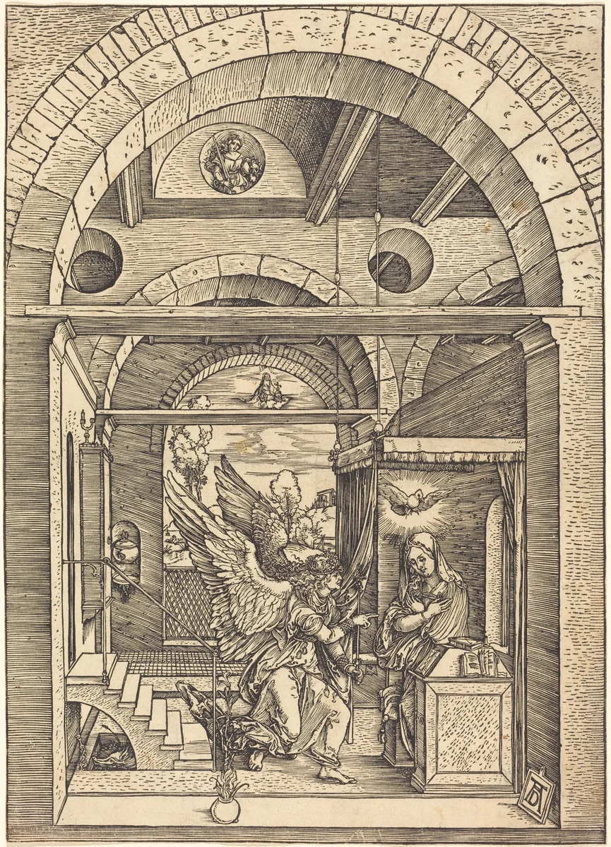 The Annunciation by Albrecht Dürer, print, 1502-1504