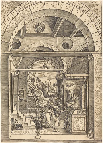 The Annunciation by Albrecht Dürer, print, 1502-1504