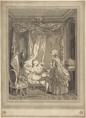 Le restaurant by Jeanne Deny; Martial Deny; Nicolas Lavreince, print, 1782