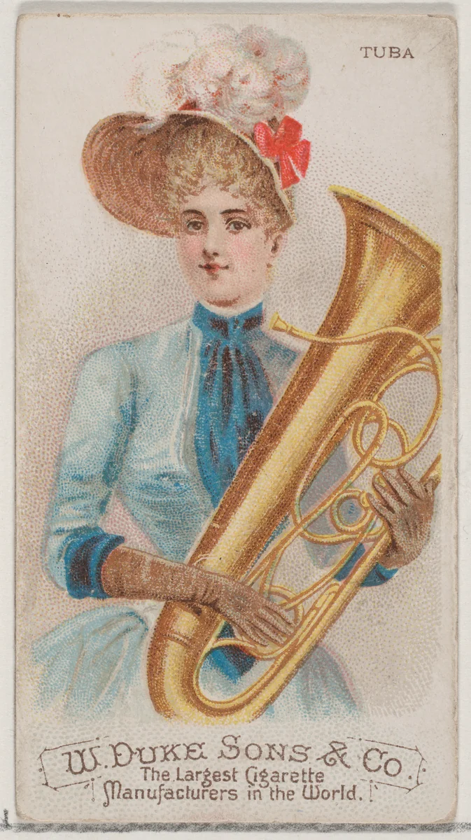 Tuba, from the Musical Instruments series (N82) for Duke brand cigarettes by W. Duke, Sons & Co., print, 1888