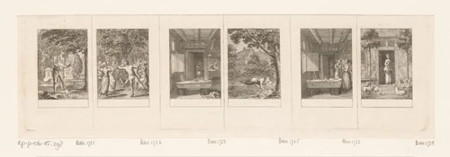 Zes voorstellingen bij de korte gedichten van Ludwig Hölty by Daniel Nikolaus Chodowiecki, print, 1793