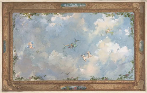 Design for Salon Ceiling, Hôtel Candamo by Jules-Edmond-Charles Lachaise, drawing, 1868-1878