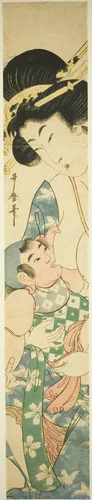 Mother Nursing Child by Kitagawa Utamaro II, print, 1801-1836