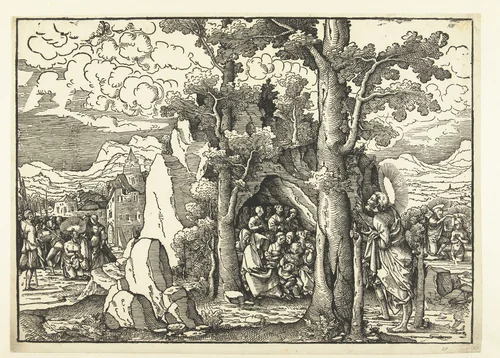 Prediking van Johannes de Doper by Frans Crabbe van Espleghem, print, 1520-1530