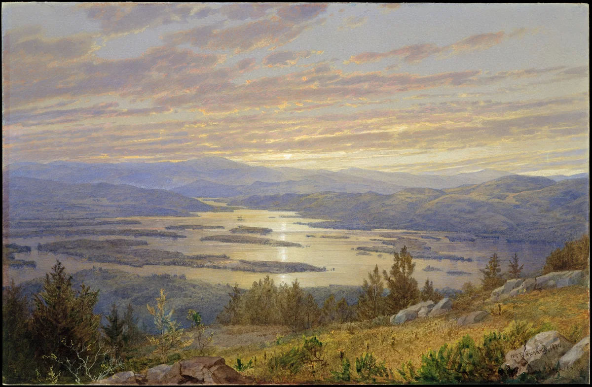 Lake Squam from Red Hill by William Trost Richards, artwork, 1874