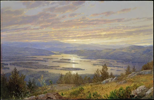 Lake Squam from Red Hill by William Trost Richards, artwork, 1874