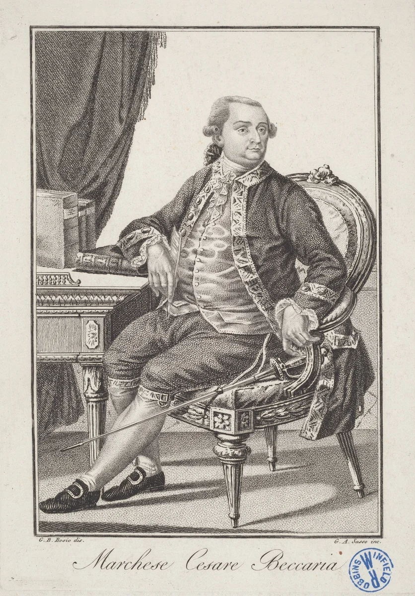 Marchese Cesare Beccaria by Giovanni Antonio Sasso, print, 1815-1818