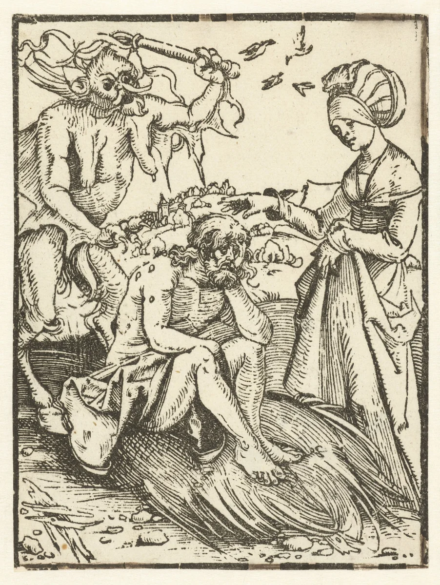 Job op de mestvaalt by Unknown, print, 1509