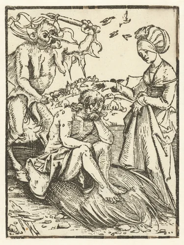 Job op de mestvaalt by Unknown, print, 1509