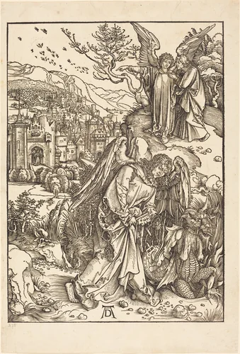 The Angel with the Key to the Bottomless Pit by Albrecht Dürer, print, 1498