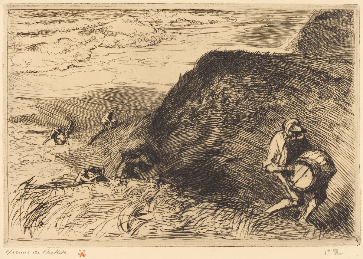 Wreckers, Saint-Jean-de-Monts (Pilleurs d'epaves, Saint-Jean-de-Monts) by Auguste Lepère, print, 1915