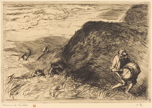 Wreckers, Saint-Jean-de-Monts (Pilleurs d'epaves, Saint-Jean-de-Monts) by Auguste Lepère, print, 1915