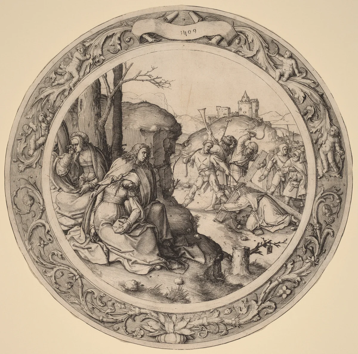 Christ Carrying the Cross by Lucas van Leyden, print, 1509