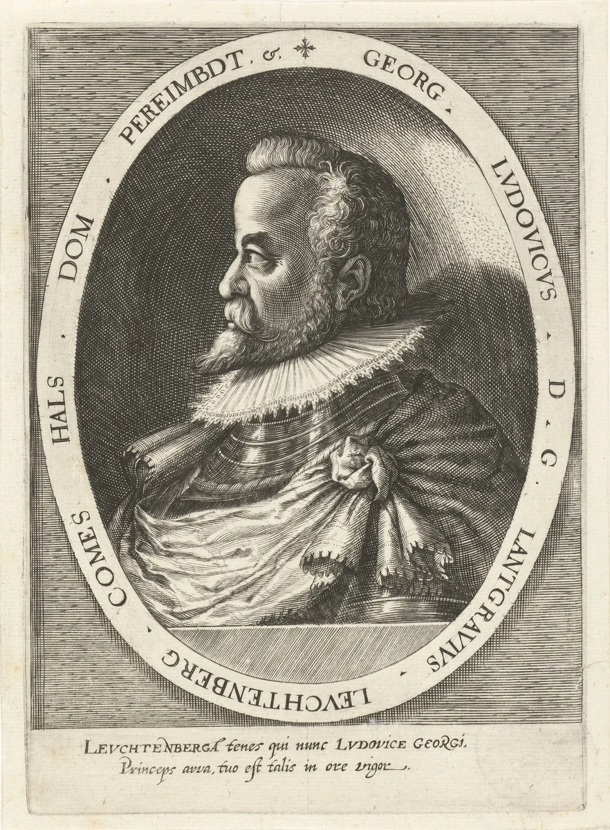 Portret van Georg Ludwig graaf van Leuchtenberg by Dominicus Custos, print, 1600-1604