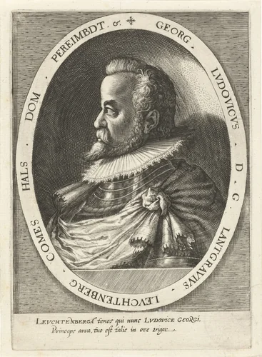 Portret van Georg Ludwig graaf van Leuchtenberg by Dominicus Custos, print, 1600-1604