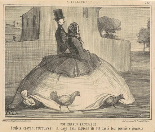 Une erreur excuable by Honoré Daumier, print, 1857