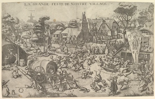 The Kermis of Saint George by Johannes van Doetecum, print, 1558-1625