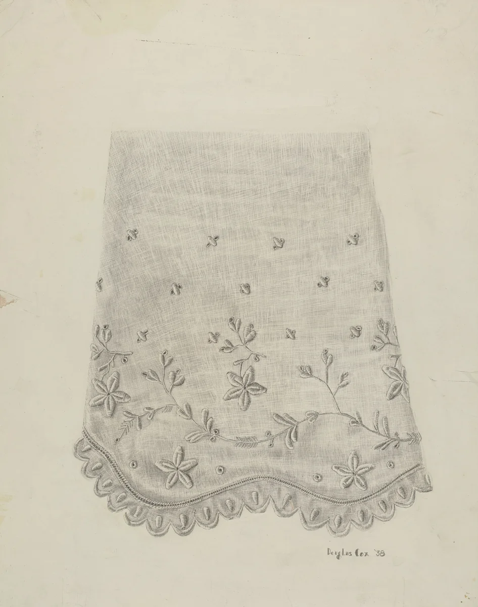 Embroidered Undersleeve by Douglas Cox, index of american design, 1938