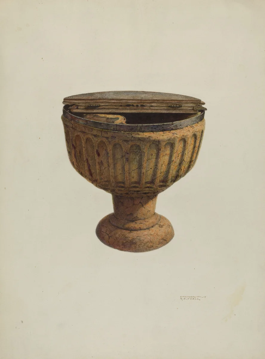 Baptismal Font by Gerald Transpota; Raymond E. Noble, index of american design, 1940