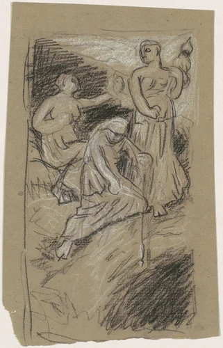 Study for "The Fates Gathering in the Stars" by Elihu Vedder, drawing, 1884-1887
