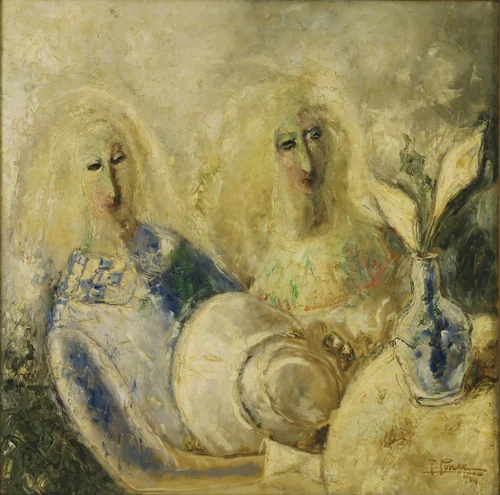 Two Women by Fidelio Ponce De León, painting, 1934
