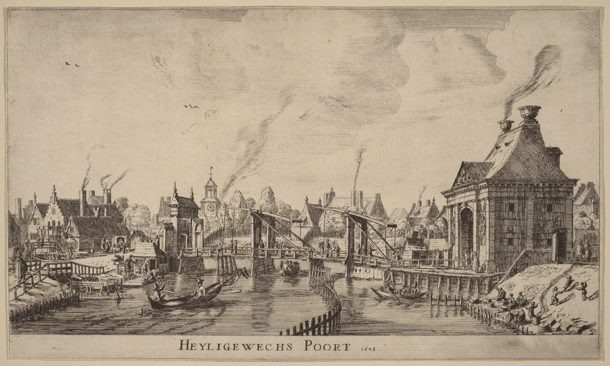 Heyligeweg Gate (Heyligewechs Poort) by Reinier Nooms, print, 1638