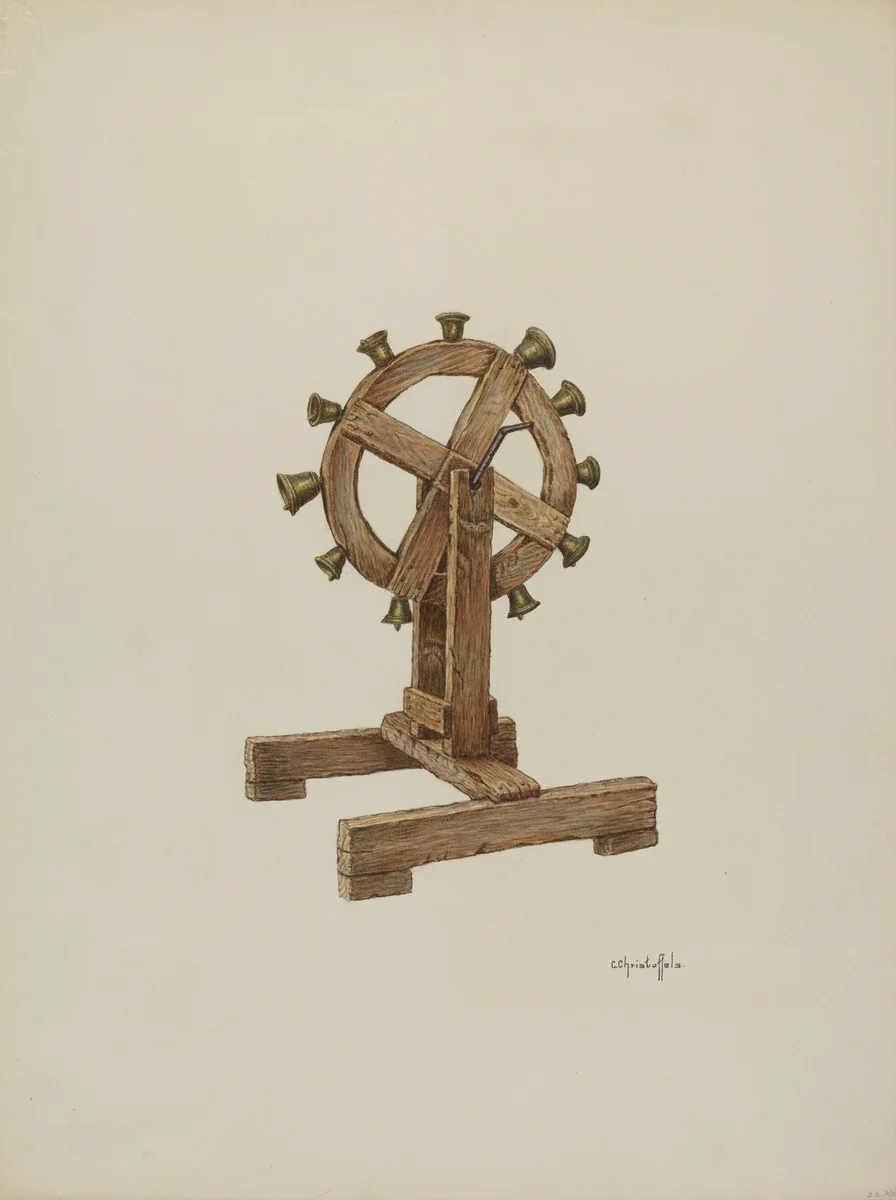 Altar Chimes on Wheel by Cornelius Christoffels, index of american design, 1941