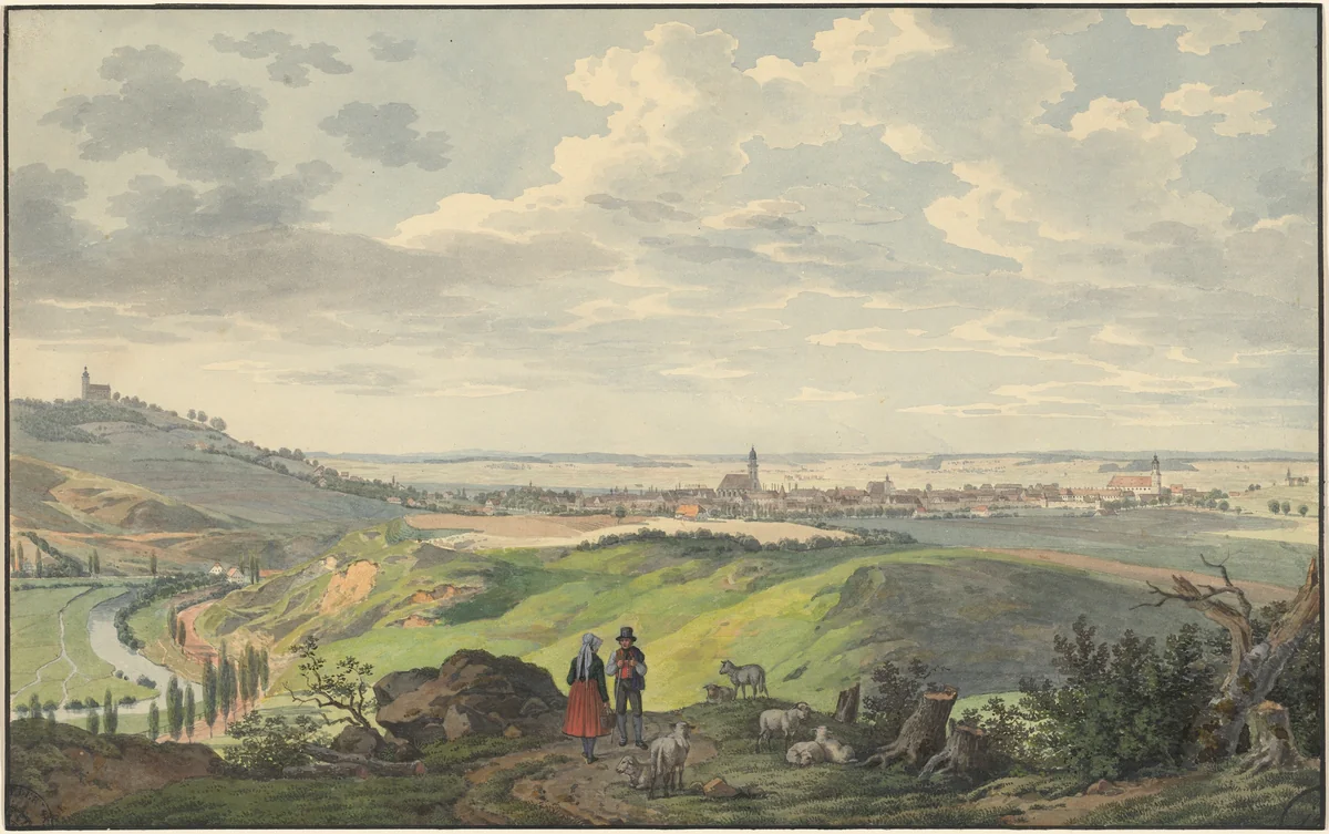 The City of Arnberg in the Oberpfalz by Carl Heinzmann, drawing, 1823