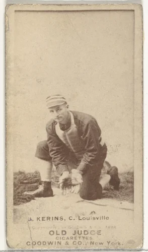 John Nelson Kerins, Catcher, Louisville Colonels, from the Old Judge series (N172) for Old Judge Cigarettes by Goodwin & Company, photograph, 1888