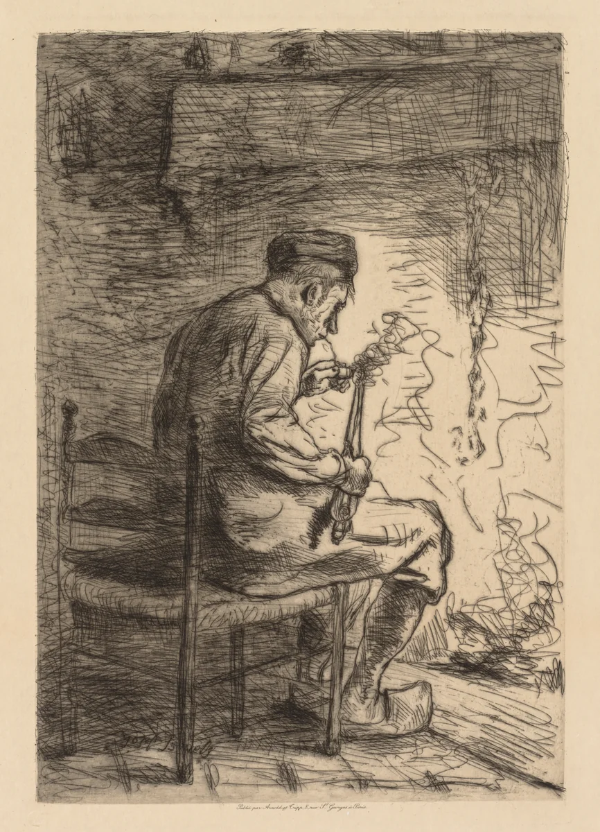 The Smoker by Jozef Israëls, print, 1882