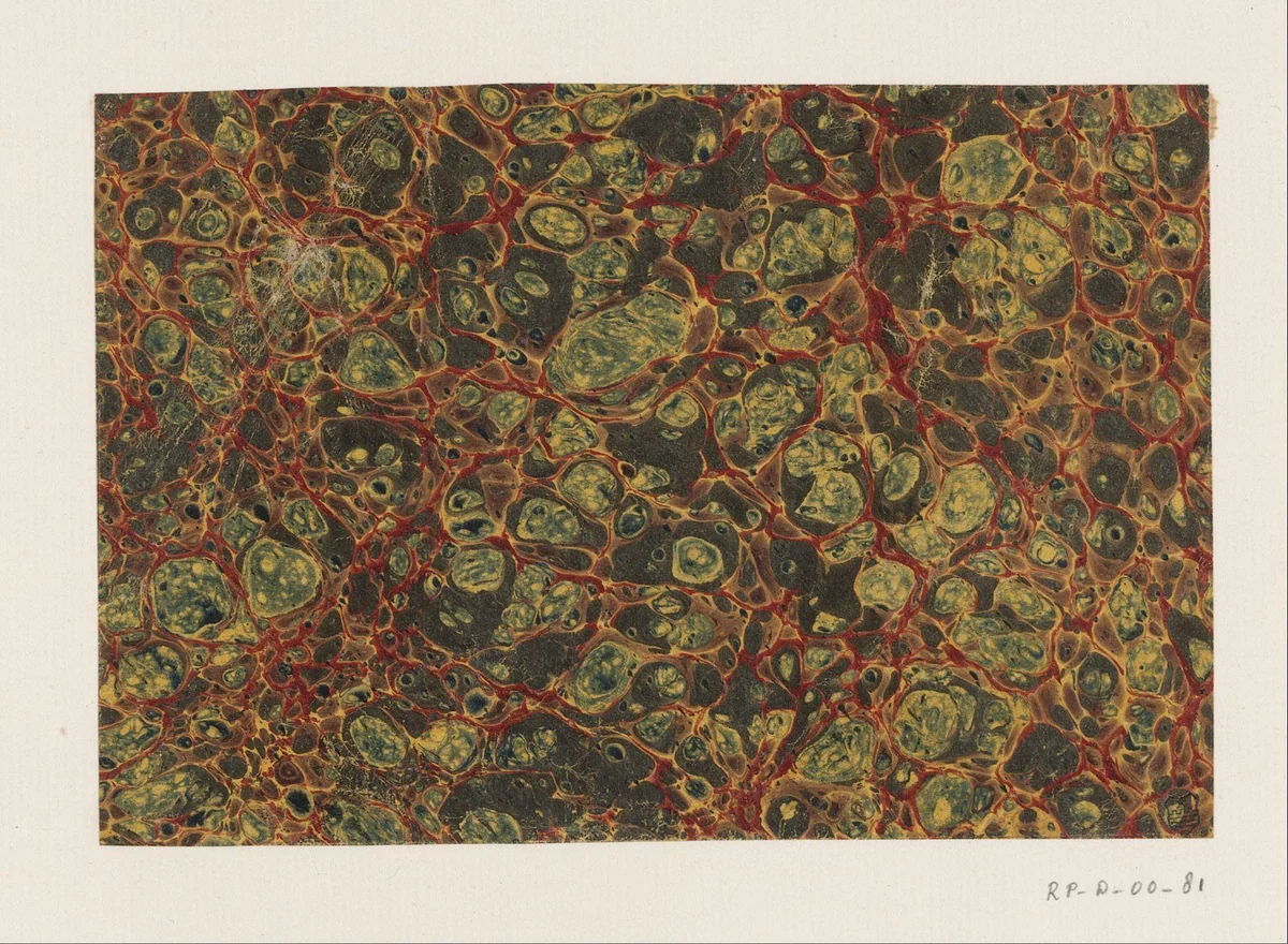 Graniet-kiezelmarmer in rood, bruin, grijs, geel en groen by anonymous, other, 1700-1850