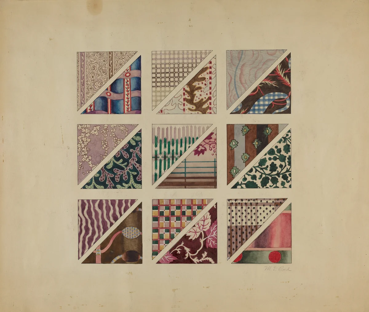 18 Printed Delaines by Martha Reed, index of american design, 1937