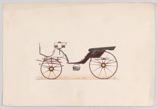 Design for Cabriolet Carriage by anonymous, print, 1865-1875