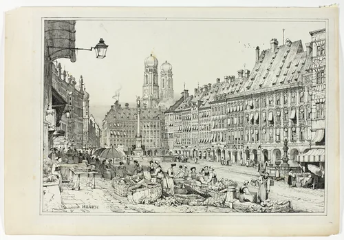Munich, from Facsimiles of Sketches made in Flanders and Germany by Samuel Prout, print, 1833
