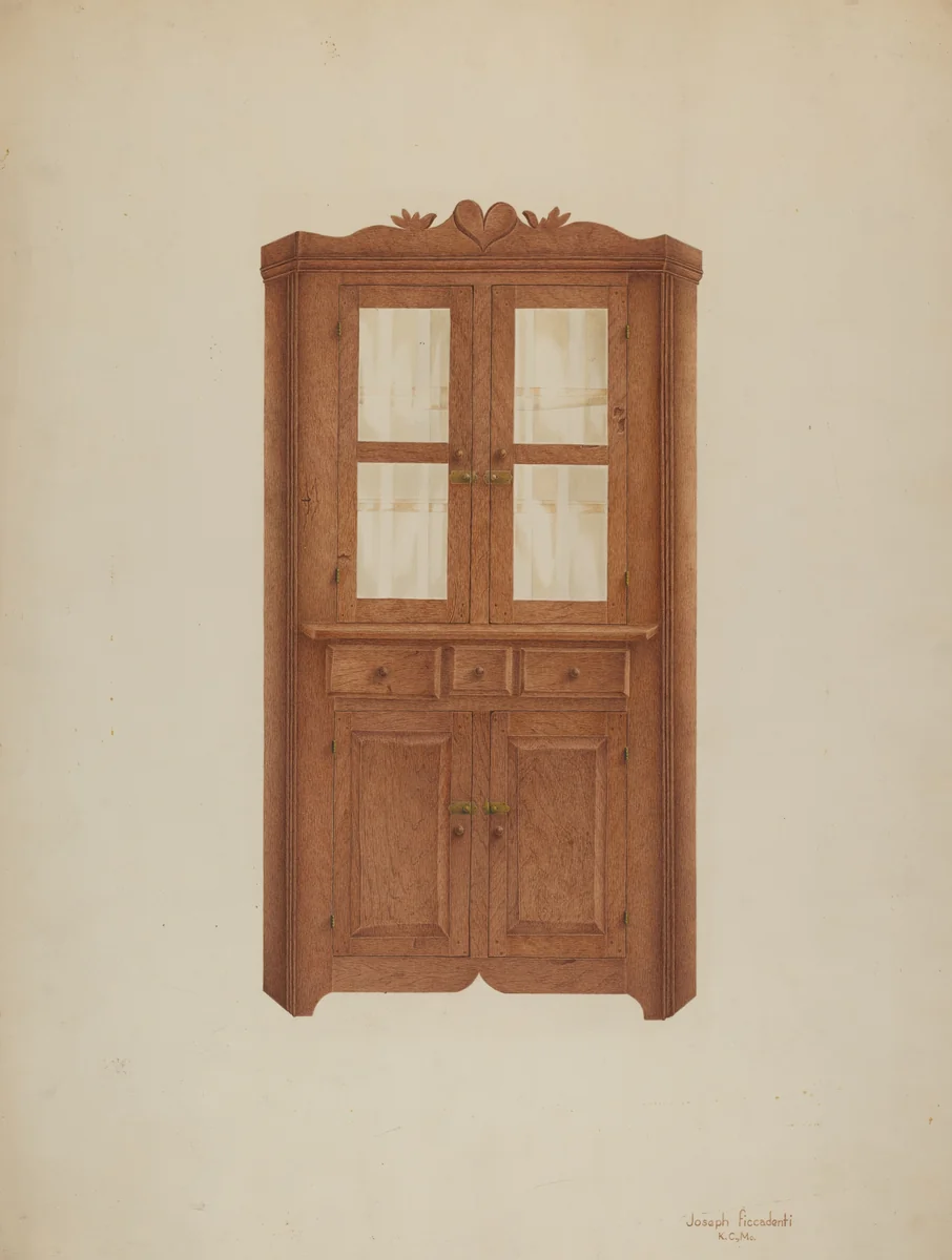 Corner Cupboard by Joseph Ficcadenti, index of american design, 1941
