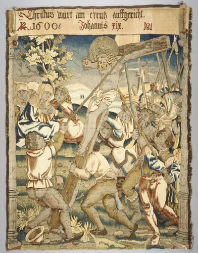 The Elevation of the Cross from a set of The Passion by Hans Wechtlin, textile, 1600