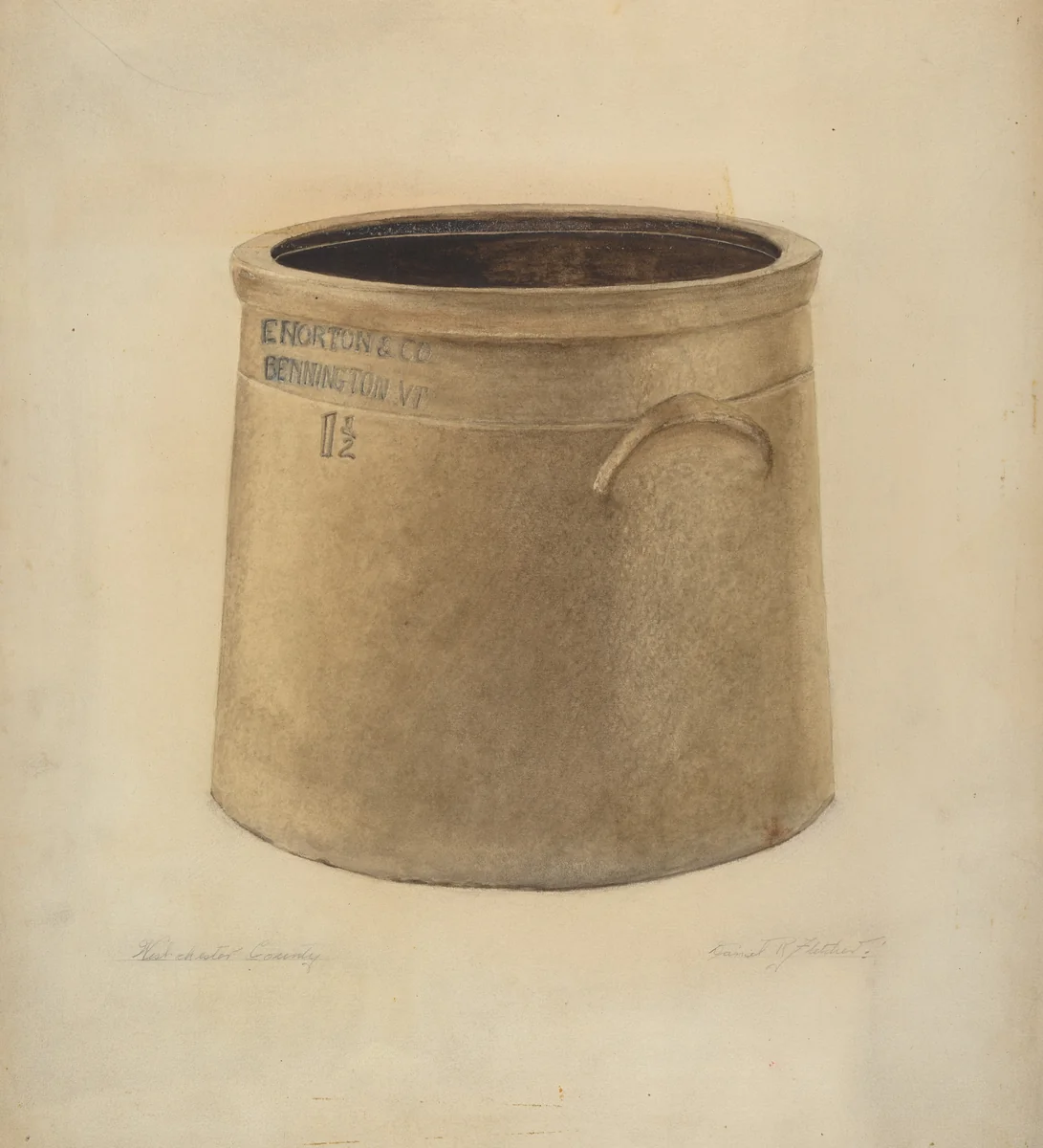 Crock by Daniel Fletcher, index of american design, 1938
