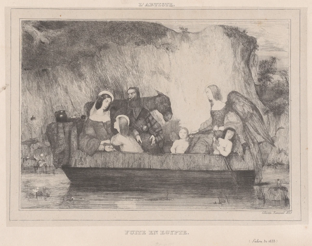 Flight from Egypt, from "L'Artiste" by Célestin Nanteuil, print, 1833