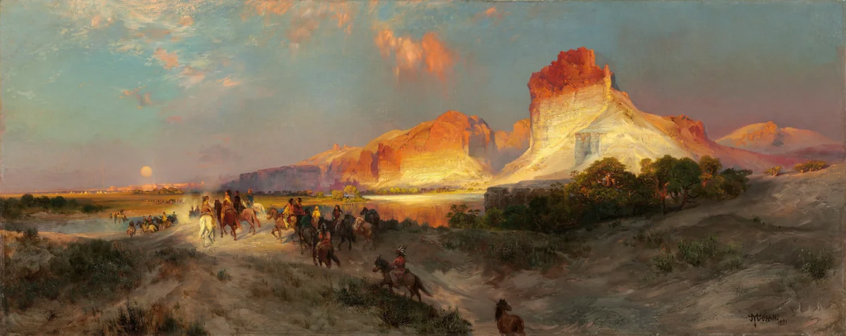 Green River Cliffs, Wyoming by Thomas Moran, painting, 1881