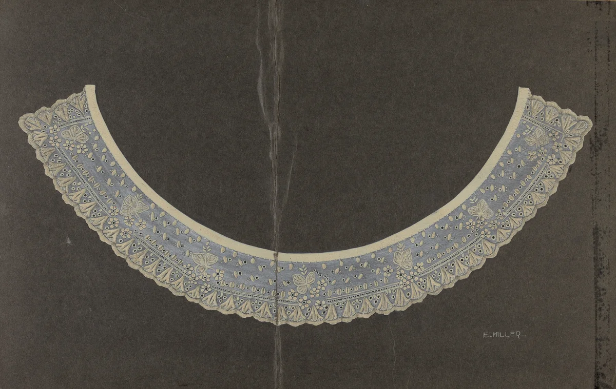 Embroidered Linen Collar by Edith Miller, index of american design, 1937