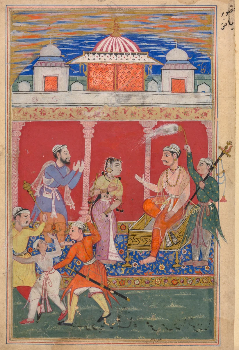 Page from Tales of a Parrot (Tuti-nama): text page by Unknown, painting, 1555-1565